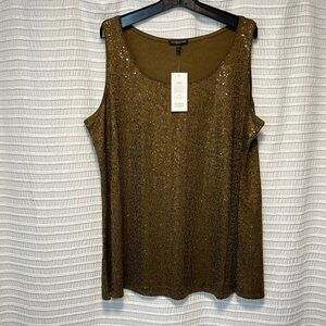Eileen Fisher Silk Stretch Sequin Long Tunic Tank